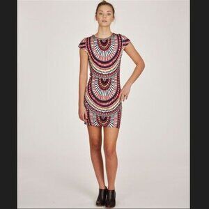 EUC Mara Hoffman El Mundo Tribal Print Cap Sleeve Dress Size Med